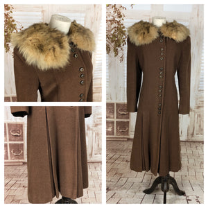 LAYAWAY PAYMENT 1 OF 2 - RESERVED ON LAYAWAY - PLEASE DO NOT PURCHASE - Original 1930s 30s Vintage Brown Wool Coat With Blonde Fur Collar