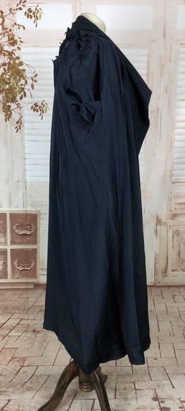 LAYAWAY PAYMENT 1 OF 2 - RESERVED FOR MICHELE - Amazing Original Vintage Early 1930s 30s Volup Navy Blue Asymmetrical Coat