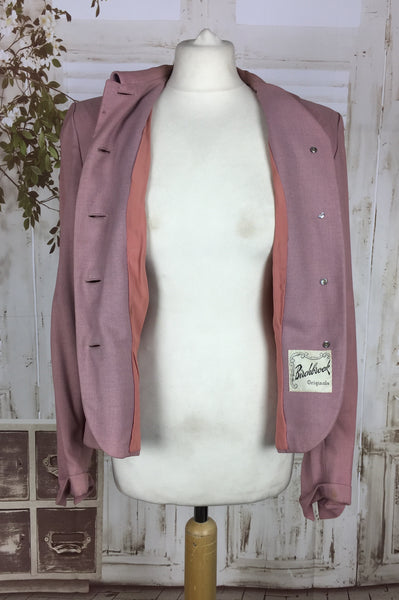 LAYAWAY PAYMENT 1 OF 2 - RESERVED FOR BECCA - PLEASE DO NOT PURCHASE - Original 1940s 40s Vintage Pink Gabardine Wool Jacket By Birchbrook