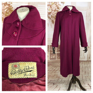LAYAWAY PAYMENT 2 OF 2 - RESERVED FOR SENDI - PLEASE DO NOT PURCHASE - Original 1940s 40s Vintage Fuchsia Pink Swing Coat By Betty Rose