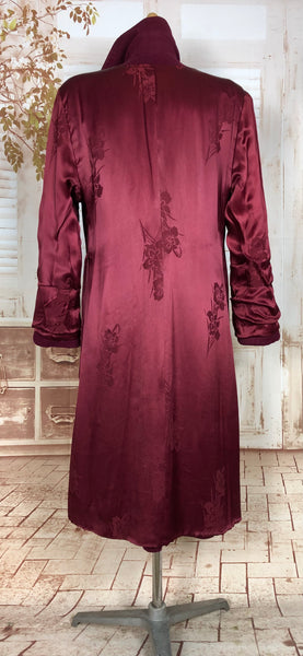 Exquisite Original 1940s Volup Vintage Burgundy Wine Princess Coat