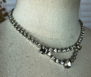 Original 1950s 50s Vintage Diamanté Paste Necklace