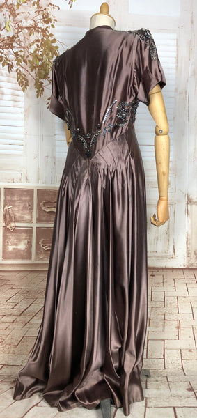 Incredible Original 1940s Vintage Beaded And Sequinned Mauve