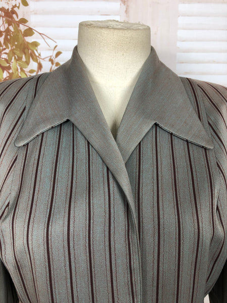 LAYAWAY PAYMENT 2 OF 2 - RESERVED FOR KELLY - Fabulous Original 1940s 40s Grey And Burgundy Striped Blazer