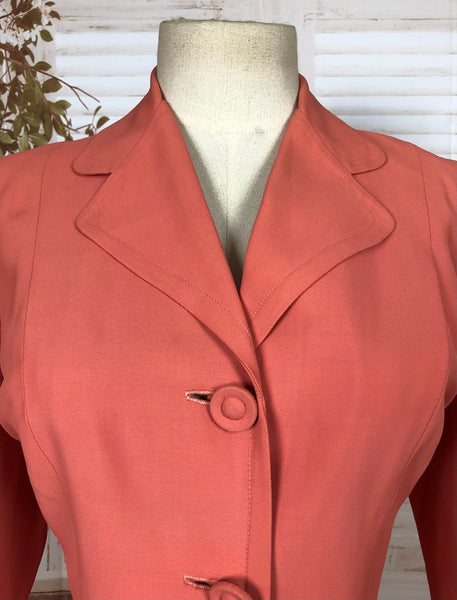 LAYAWAY PAYMENT 1 OF 2 - RESERVED FOR LILIAN - Amazing Original 1940s 40s Vintage Coral Summer Suit By Eleanor Day