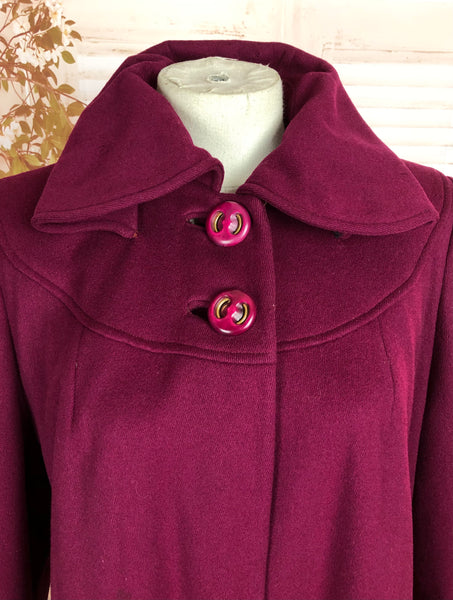 LAYAWAY PAYMENT 1 OF 2 - RESERVED FOR SENDI - PLEASE DO NOT PURCHASE - Original 1940s 40s Vintage Fuchsia Pink Swing Coat By Betty Rose