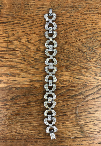 Vintage 1940s 40s Paste Diamanté Bracelet