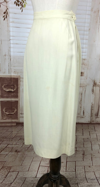 Original Vintage Late 1940s 40s Off White Cream Summer Suit
