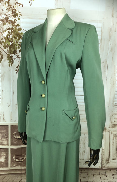 Unusual 1940s 40s Original Vintage Mint Green Suit By Printzess