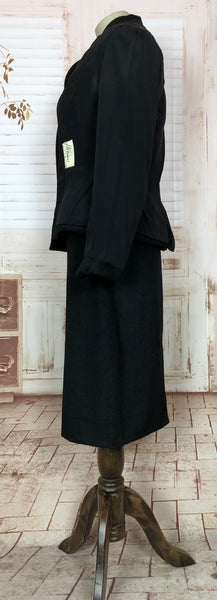 Iconic Original 1950s Vintage Black Diamond Lilli Ann Skirt Suit 1957