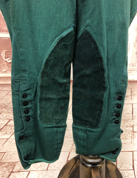 LAYAWAY PAYMENT 3 OF 3 - RESERVED FOR MAIKEN - Fabulous Original 1940s 40s Vintage Forest Green Riding Jodhpurs By Kerrybrooke