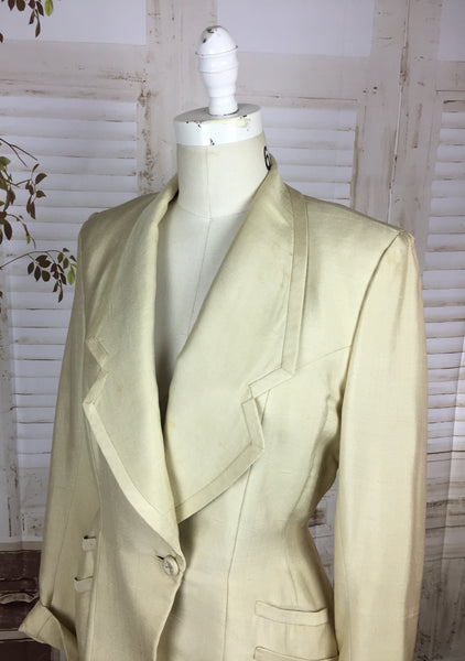 Original 1940s 40s Vintage Cream Ladies Jacket Blazer By Meachams