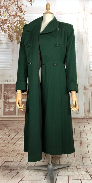 LAYAWAY PAYMENT 3 OF 3 - RESERVED FOR ANJA - Exquisite Original 1940s Vintage Forest Green Princess Coat