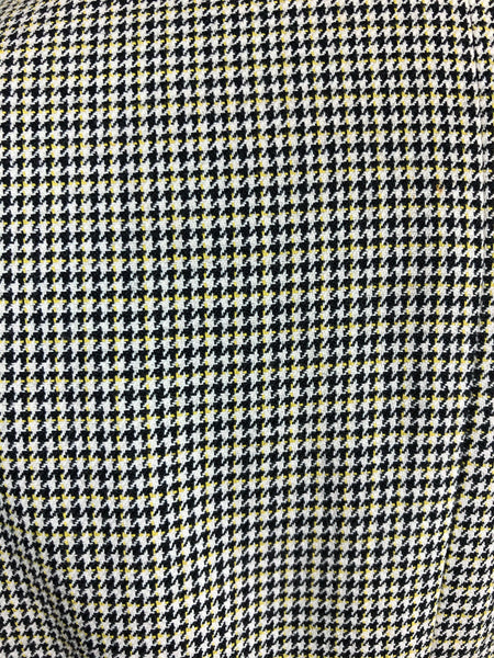 Original 1940s 40s Vintage Black And Mustard Micro Houndstooth Skirt Suit