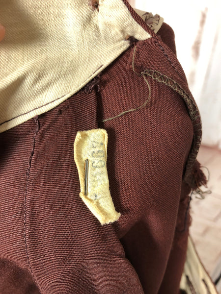 Super Rare Original 1940s Volup Vintage Brown Gabardine Slacks Pants