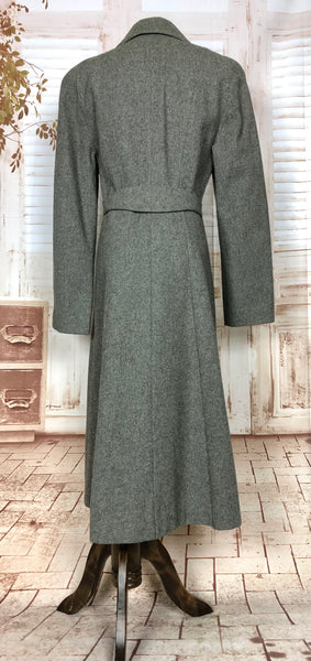 Gorgeous Original 1940s Vintage Grey Belt Back Princess Coat