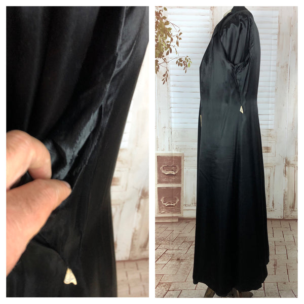 LAYAWAY PAYMENT 1 OF 3 - RESERVED FOR HOLLY - Incredible Rare Early 1940s 40s Vintage Black Princess Coat With Detachable Cape