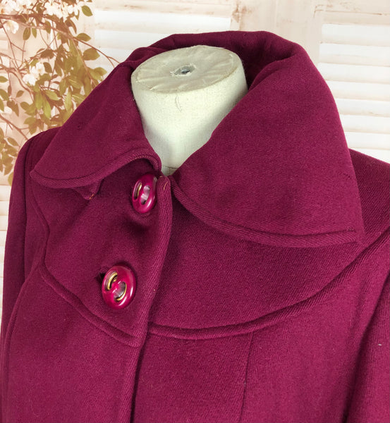 LAYAWAY PAYMENT 1 OF 2 - RESERVED FOR SENDI - PLEASE DO NOT PURCHASE - Original 1940s 40s Vintage Fuchsia Pink Swing Coat By Betty Rose