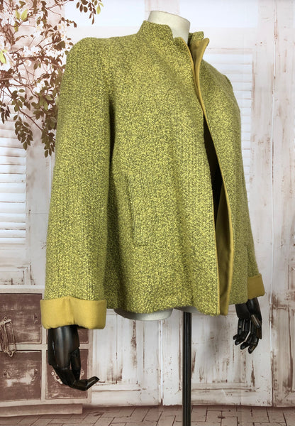 LAYAWAY PAYMENT 2 OF 2 - RESERVED FOR HOLLY - Incredible Original 1940s 40s Chartreuse Green Swing Coat