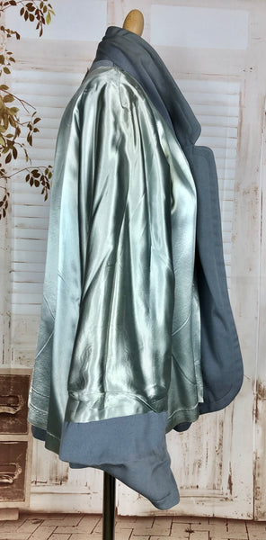 Beautiful Original 1940s Volup Vintage Periwinkle Blue Spring Weight Gabardine Swing Coat