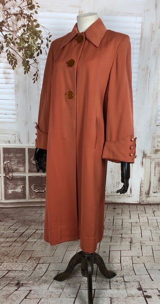 LAYAWAY PAYMENT 1 OF 2 - RESERVED FOR BRIANA - Original 1940s 40s Vintage Pumpkin Orange Gabardine Swing Coat