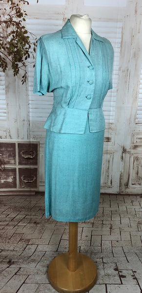 LAYAWAY PAYMENT 2 OF 2 - RESERVED FOR SUSIE - PLEASE DO NOT PURCHASE - Original 1940s 40s Vintage Linen Silk Fleck Summer Suit By Marbrooke Of California
