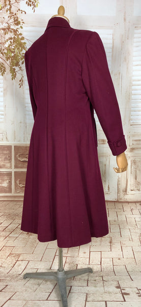 Exquisite Original 1940s Volup Vintage Burgundy Wine Princess Coat