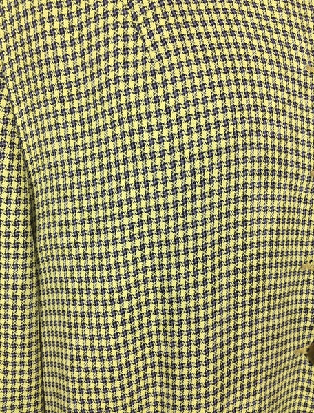 Original 1940s 40s Vintage Mustard Yellow Grey Check Swing Coat