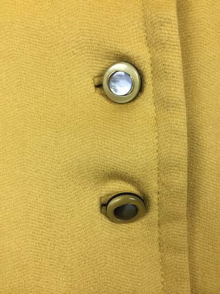 Original 1950s 50s Mustard Yellow Vintage Wool Petite Ladies Skirt Suit