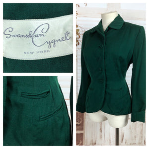 RESERVED ON LAYAWAY FOR KELLY - PLEASE DO NOT PURCHASE - Original 1940s 40s Vintage Forest Green Gabardine Jacket