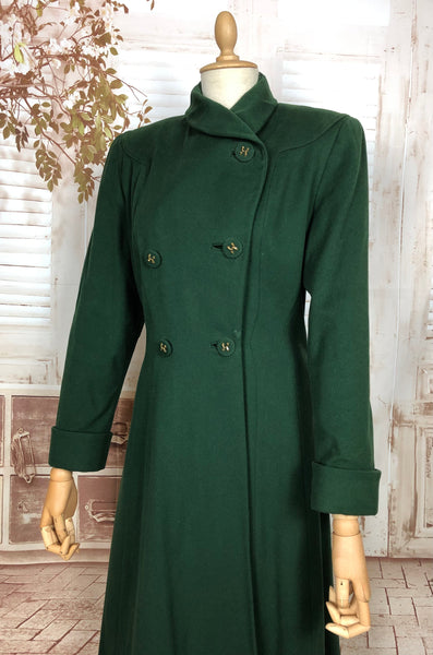 LAYAWAY PAYMENT 3 OF 3 - RESERVED FOR ANJA - Exquisite Original 1940s Vintage Forest Green Princess Coat