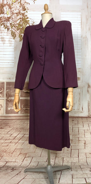 Super Rare Original 1940s Vintage Purple Lilli Ann Black Label Suit