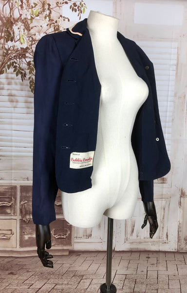 Original Late 1940s 40s Early 1950s 50s Vintage Navy With White And Red Embellishments Jacket By Bobbie Brooks