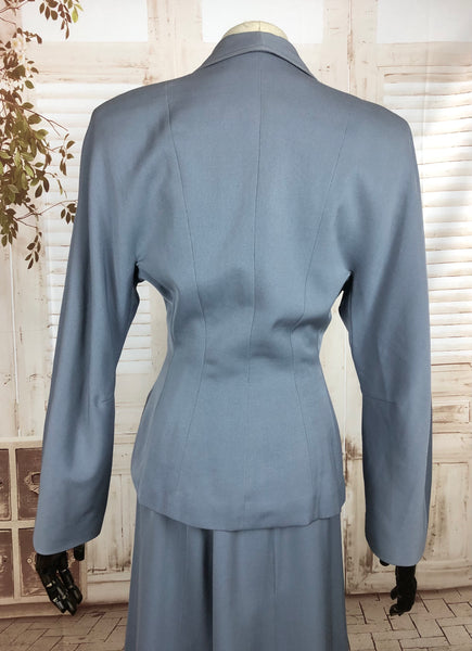 LAYAWAY PAYMENT 2 OF 2 - RESERVED FOR SENDI - Original 1940s 40s Periwinkle Blue Gabardine Skirt Suit By Swansdown