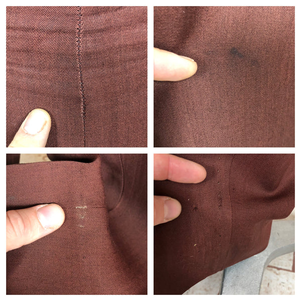 Super Rare Original 1940s Volup Vintage Brown Gabardine Slacks Pants