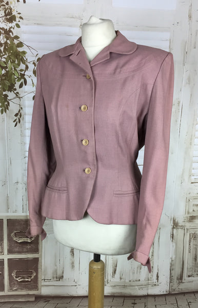 LAYAWAY PAYMENT 2 OF 2 - RESERVED FOR BECCA - PLEASE DO NOT PURCHASE - Original 1940s 40s Vintage Pink Gabardine Wool Jacket By Birchbrook