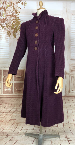 LAYAWAY PAYMENT 2 OF 2 - RESERVED FOR JUJU - Exquisite Original 1930s Vintage Rare Purple Coat With Peaked Shoulders