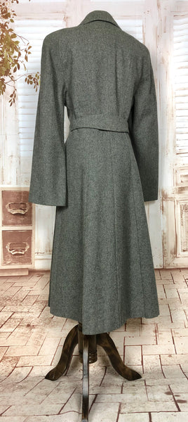 Gorgeous Original 1940s Vintage Grey Belt Back Princess Coat