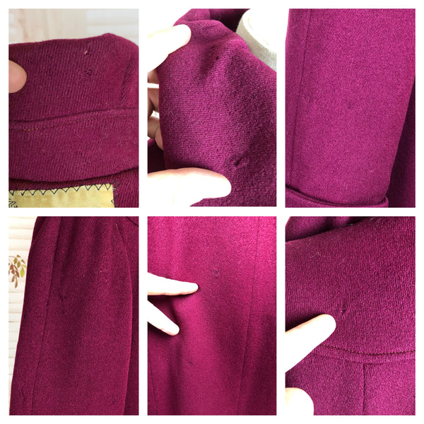 LAYAWAY PAYMENT 1 OF 2 - RESERVED FOR SENDI - PLEASE DO NOT PURCHASE - Original 1940s 40s Vintage Fuchsia Pink Swing Coat By Betty Rose