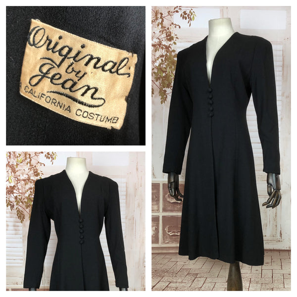 LAYAWAY PAYMENT 1 OF 3 - RESERVED FOR BRIANA - Super Rare Black Early 40s Lilli Ann Princess Coat With Rare Original By Jean Label
