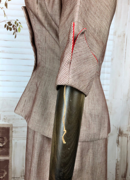 RESERVED FOR SENDI - PLEASE DO NOT PURCHASE - Original Vintage 1940s 40s Pink Red Summer Suit By RK Originals