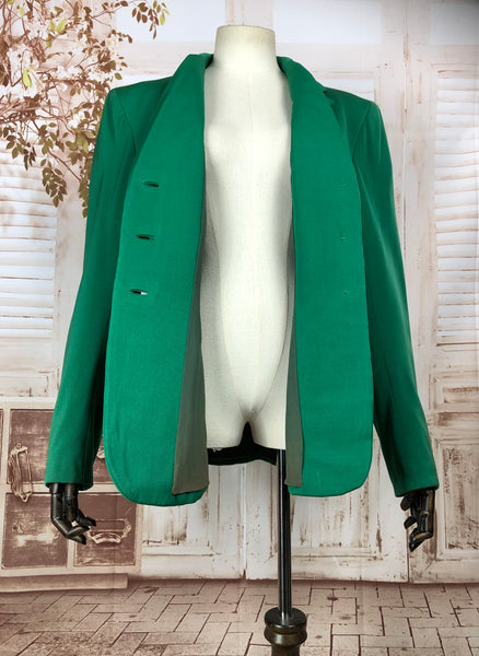 LAYAWAY PAYMENT 2 of 2 - RESERVED FOR AMBIKA - Amazing Original Volup Vintage 1940s 40s Bright Green Blazer