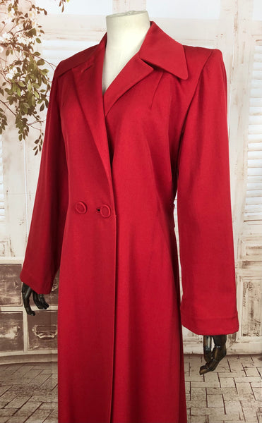 Incredible Original 1940s 40s Vintage Red Gabardine Fit And Flare Princess Coat