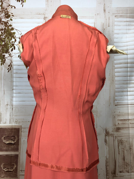 LAYAWAY PAYMENT 1 OF 2 - RESERVED FOR LILIAN - Amazing Original 1940s 40s Vintage Coral Summer Suit By Eleanor Day