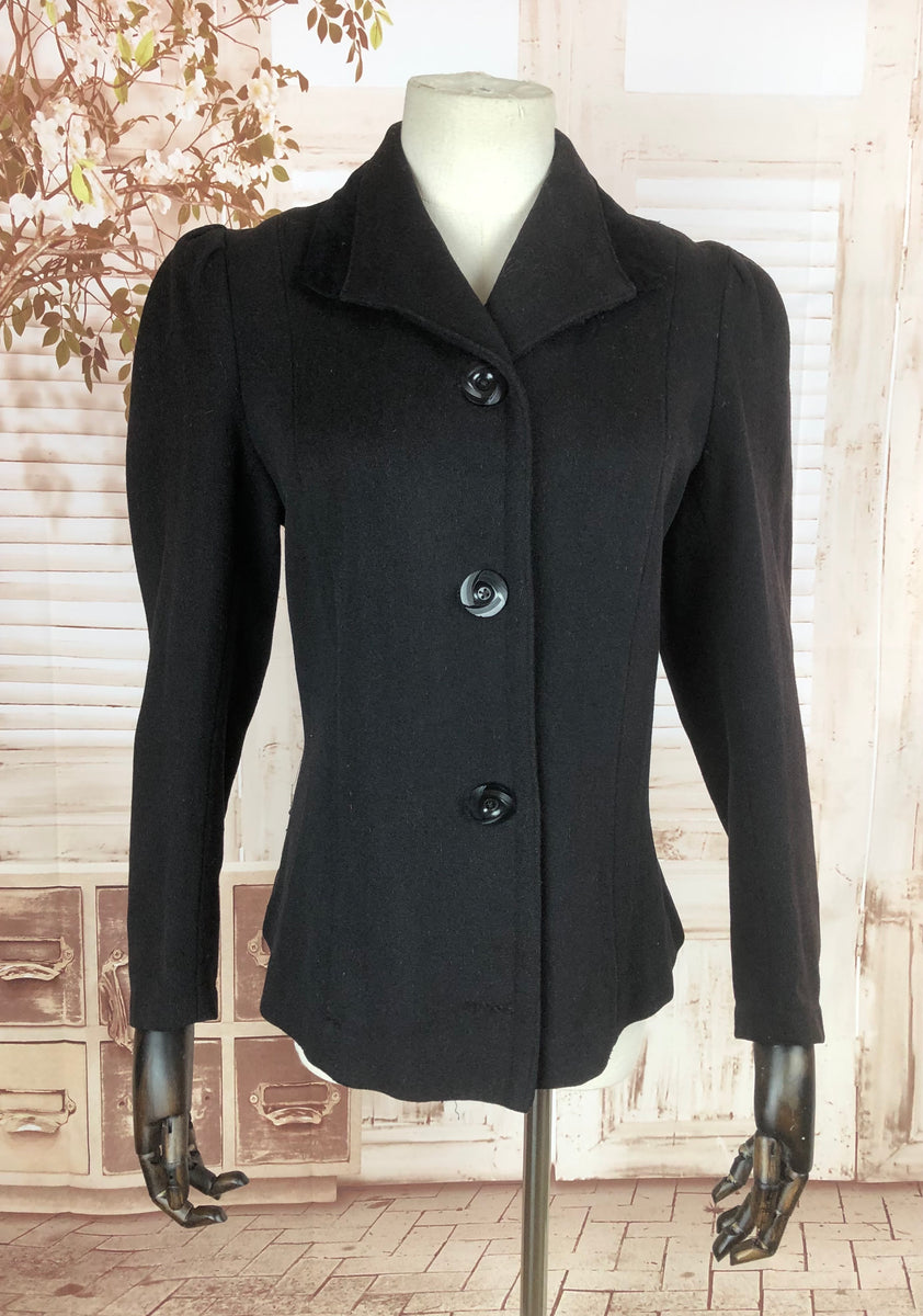 Original Antique Victorian 1890s Black Wool Riding Jacket With Puff Sl ...