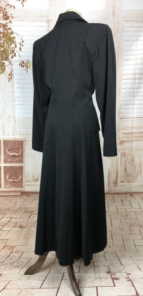 LAYAWAY PAYMENT 1 OF 3 - RESERVED FOR HOLLY - Incredible Rare Early 1940s 40s Vintage Black Princess Coat With Detachable Cape