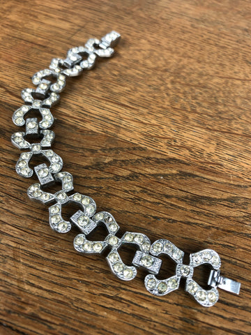 Vintage 1940s 40s Paste Diamanté Bracelet