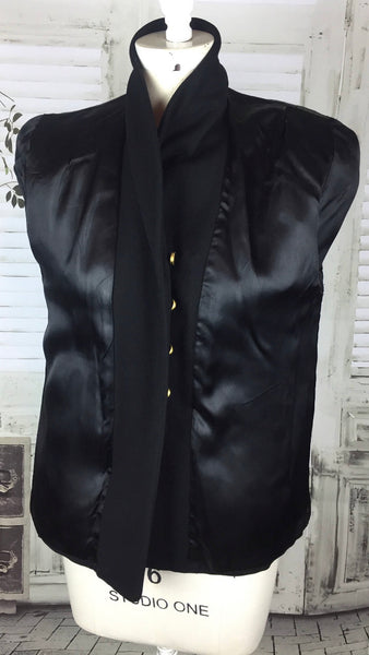 Original Vintage 1950s 50s Joseph Magnin Black Jacket Coat