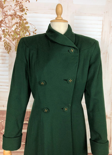 LAYAWAY PAYMENT 2 OF 3 - RESERVED FOR ANJA - Exquisite Original 1940s Vintage Forest Green Princess Coat
