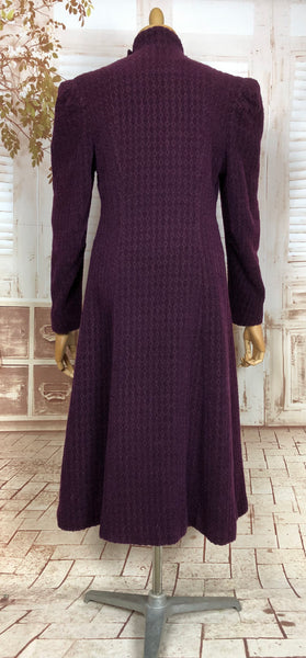 LAYAWAY PAYMENT 2 OF 2 - RESERVED FOR JUJU - Exquisite Original 1930s Vintage Rare Purple Coat With Peaked Shoulders
